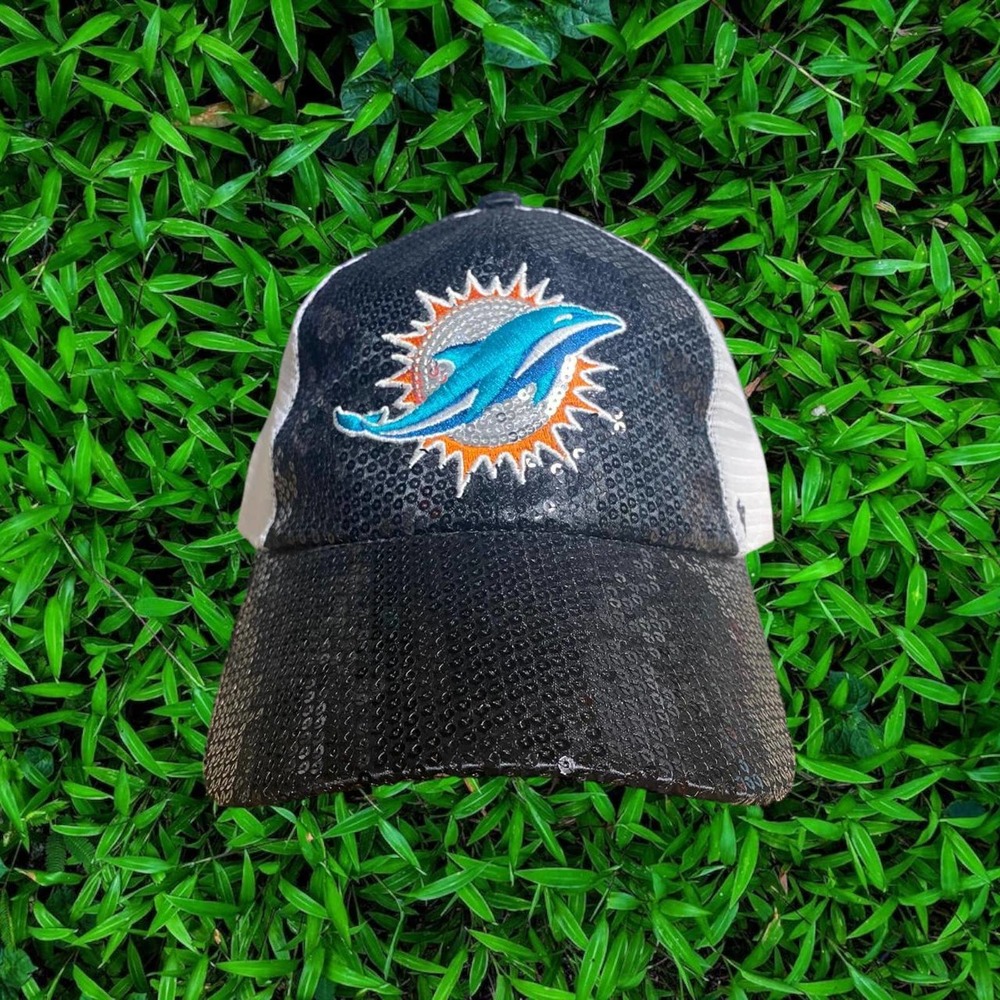 Miami Dolphins Women's '47 Brand Black Polyester Strapback Dad Cap Hat